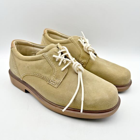 SAS Mens Ambassador Lace Up Oxford Shoes US 8.5 Wide Tan Leather EUC - Picture 5 of 14
